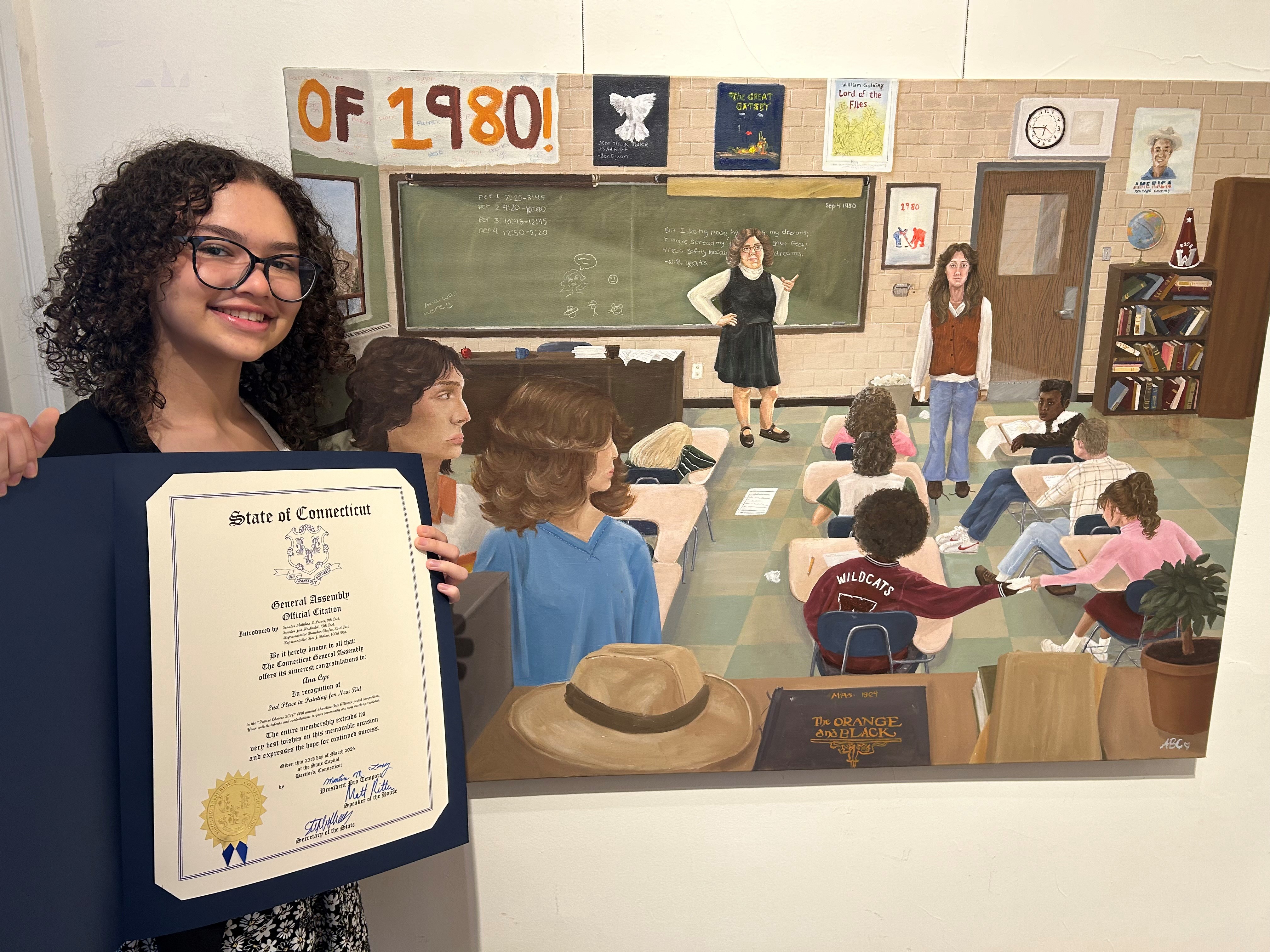 Ana with art show citation