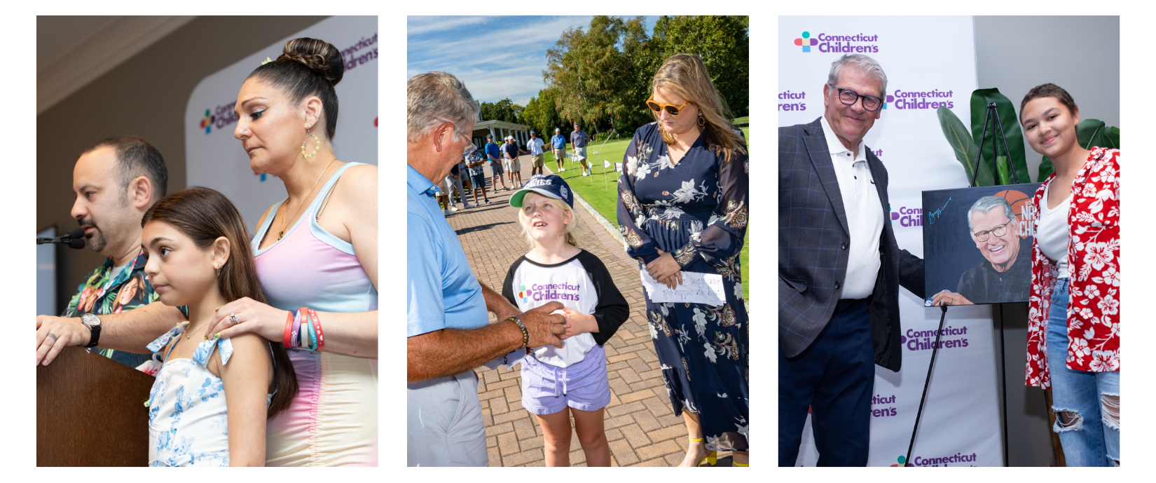 Collage of Geno with three patient ambassadors: Daniela, Emma, and Ana