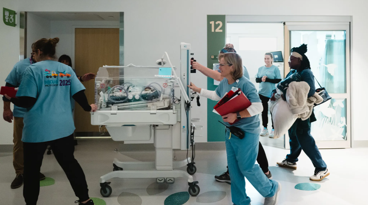 Clinical team moves NICU patients into the new Tower