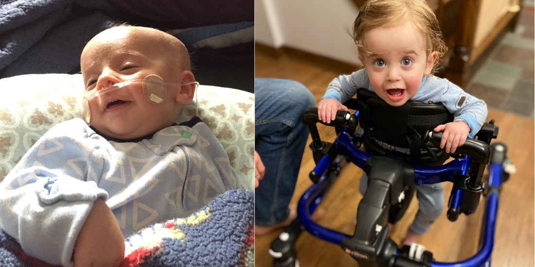 Carter as a baby and as a toddler