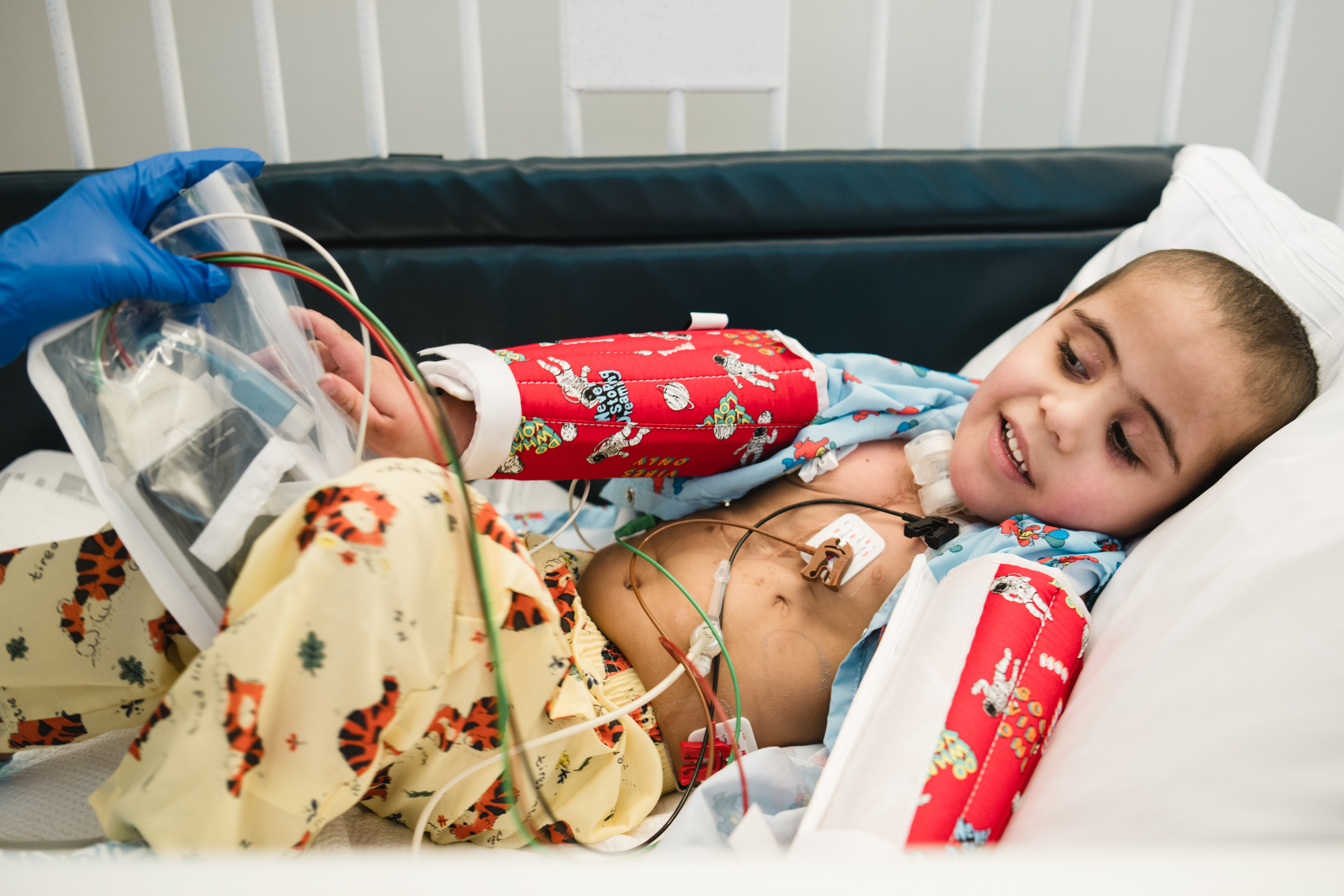 The telemetry unit transmits information about a patient’s heart to a display monitor in another room that is watched around the clock by a trained telemetry technician. 