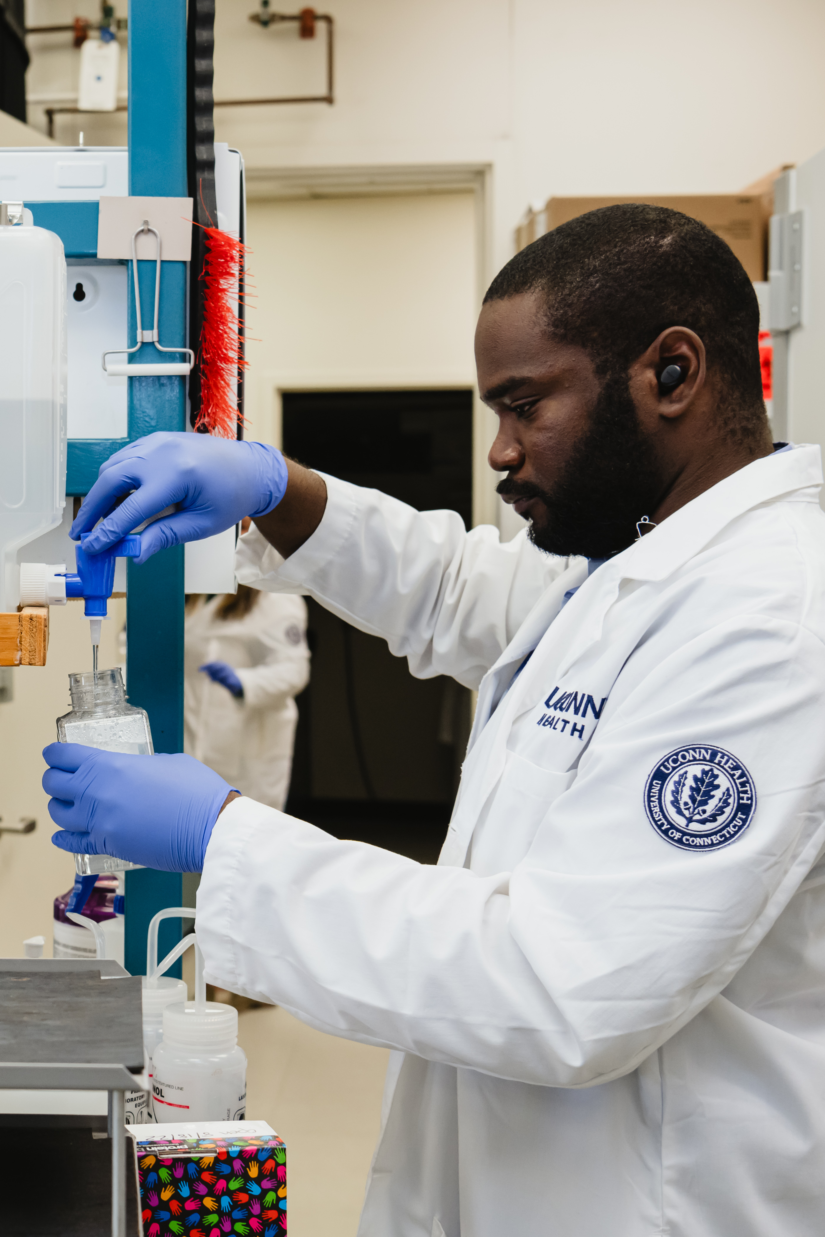 Researcher working in the lab