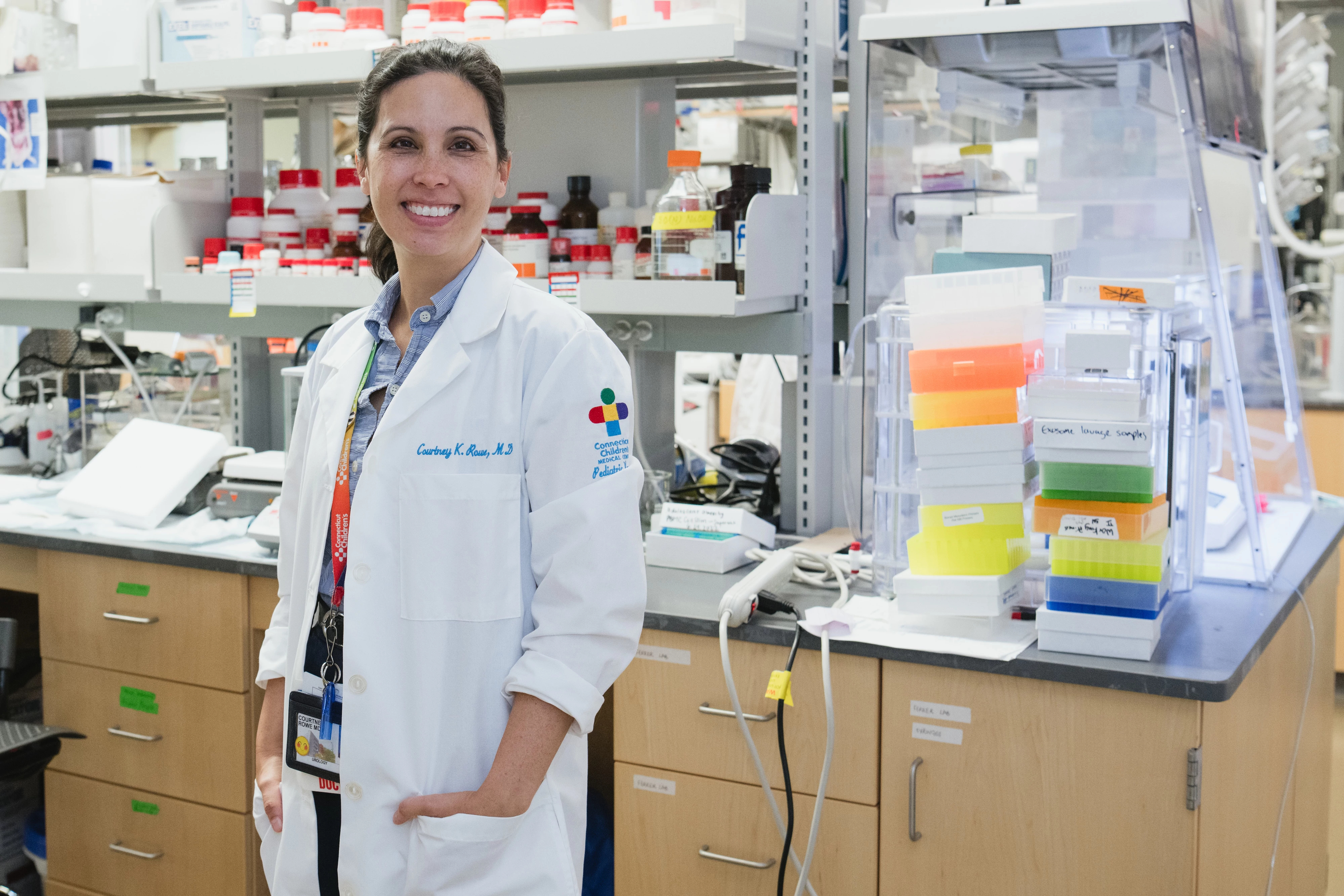 Doctor Rowe in the research lab