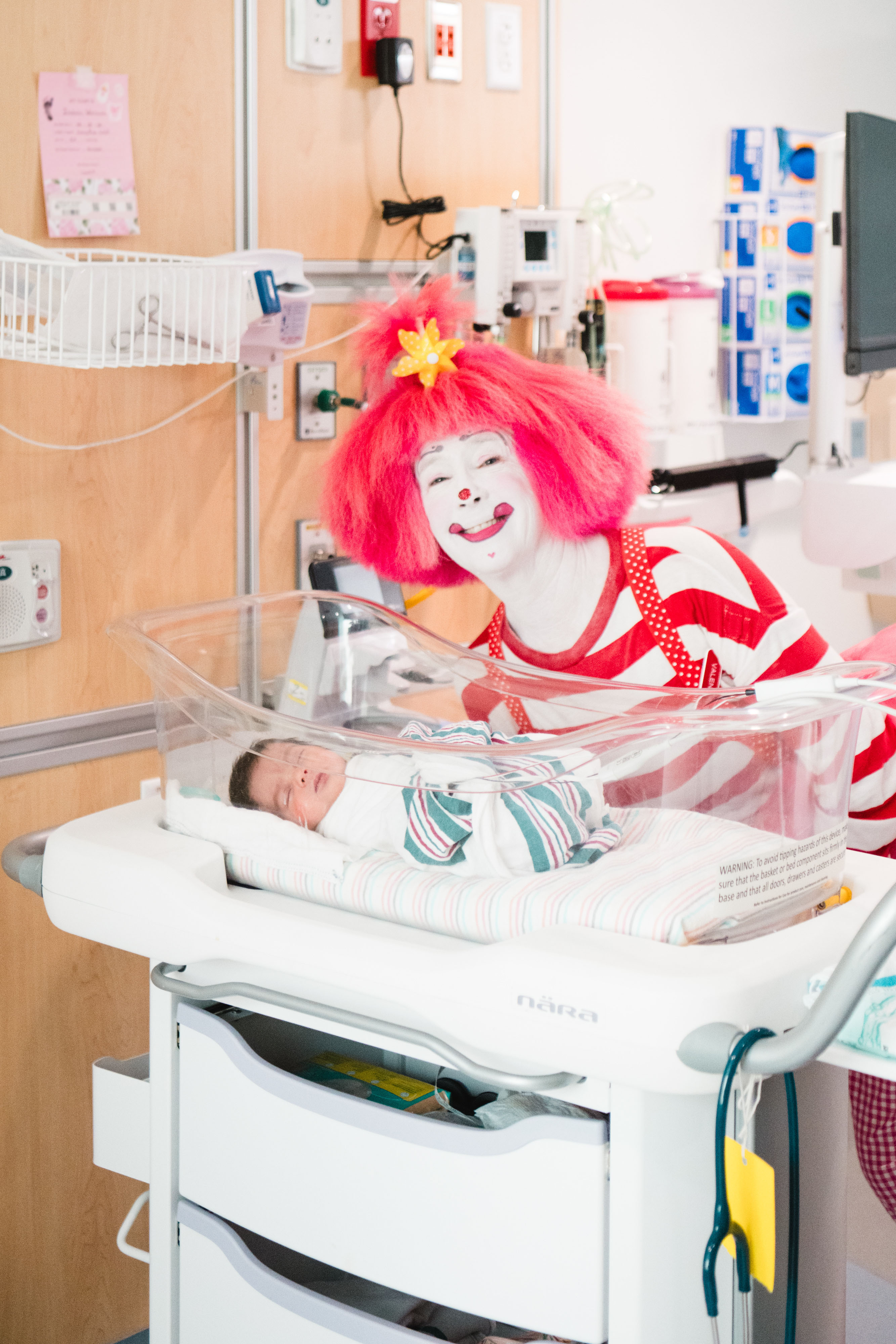 Valentine the Clown is visiting Baby Isabella