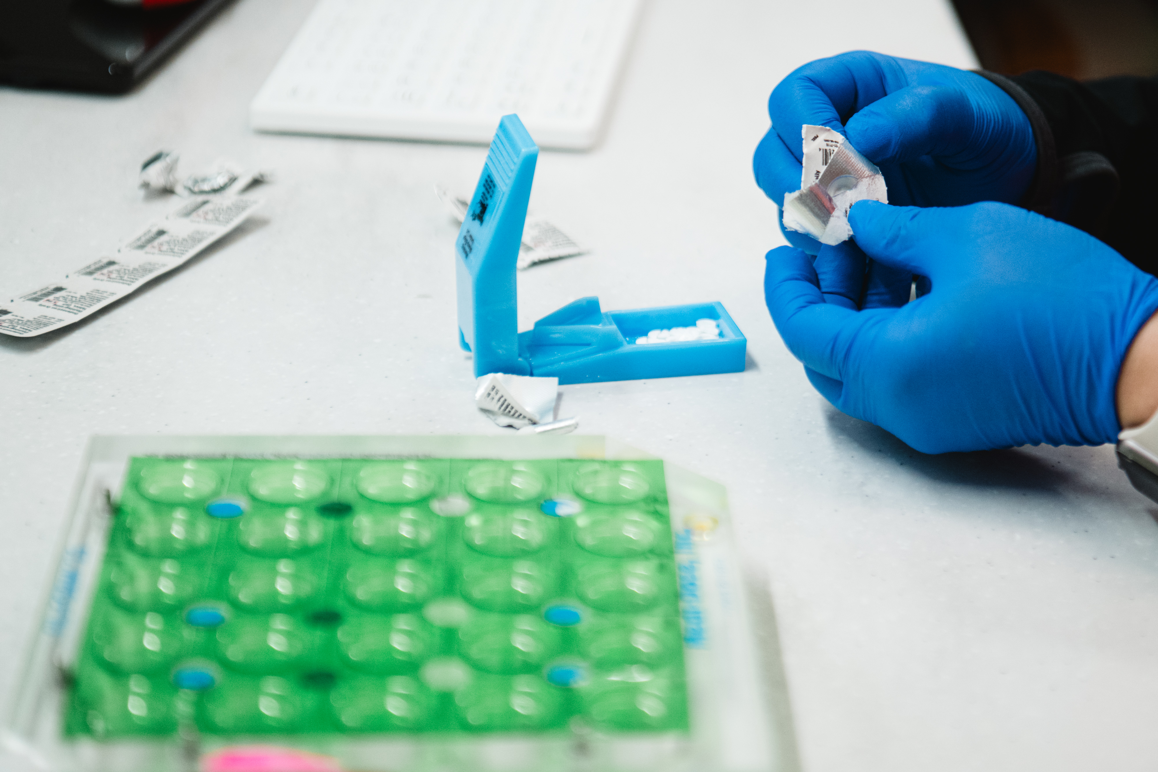 Every month, the pharmacy dispenses 60,000 doses of medications.
