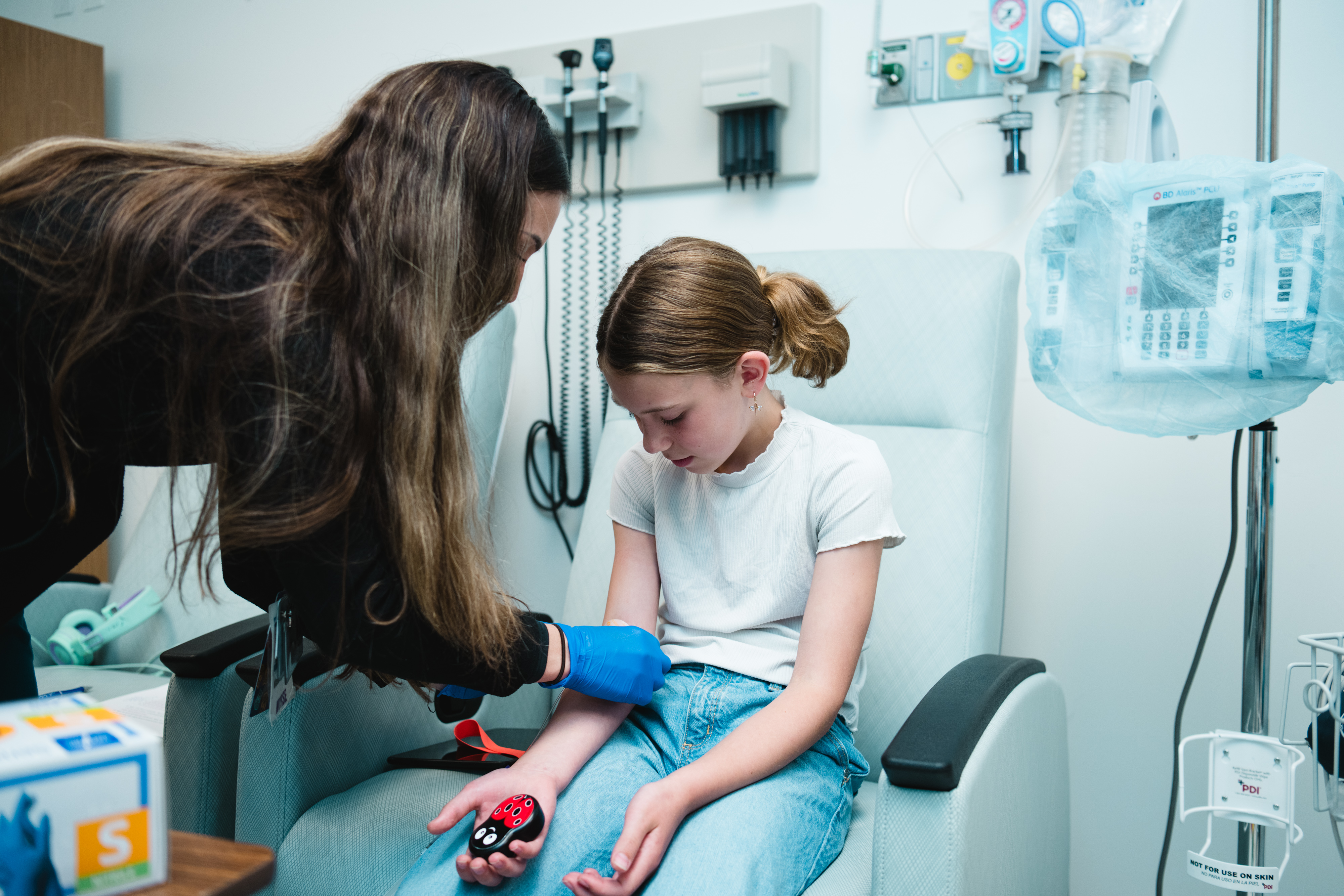 Patient in a clinical trial getting care