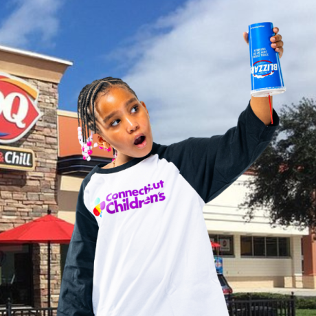 All-Star Amila is proud to support Connecticut Children's with a DQ Blizzard