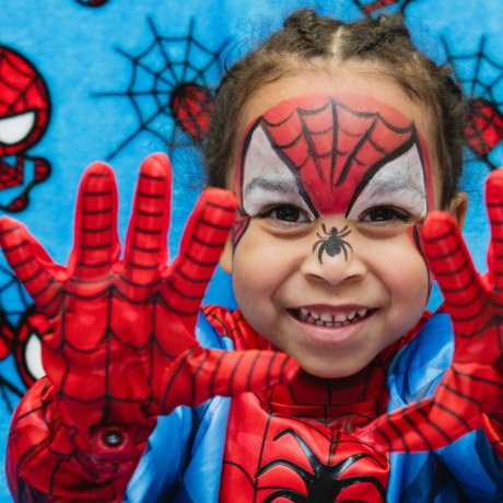 Child dressed up as Spiderman