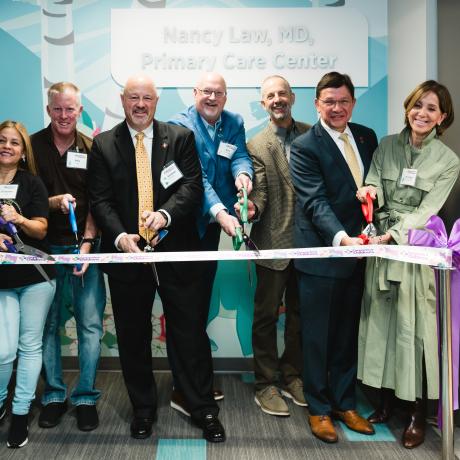 CT Children's team members cut opening ribbon