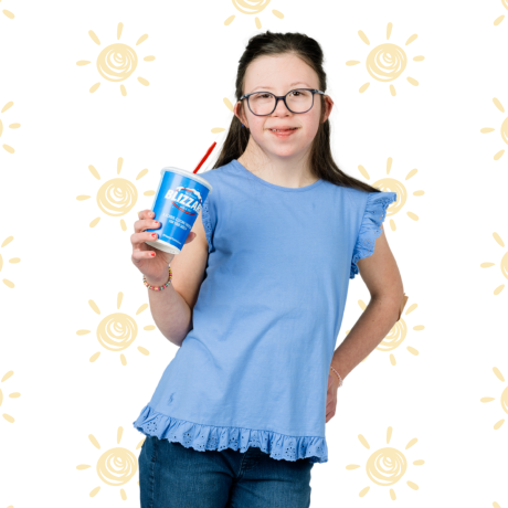 Ellie holding a DQ blizzard