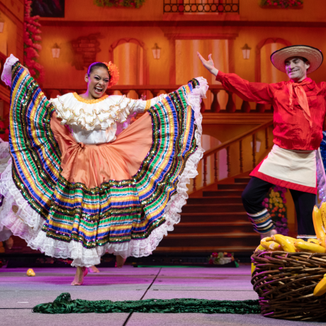 Salsa dancers on stage