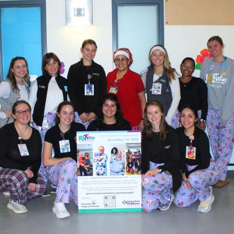 Connecticut Children's HemOnc nurses wearing PJs