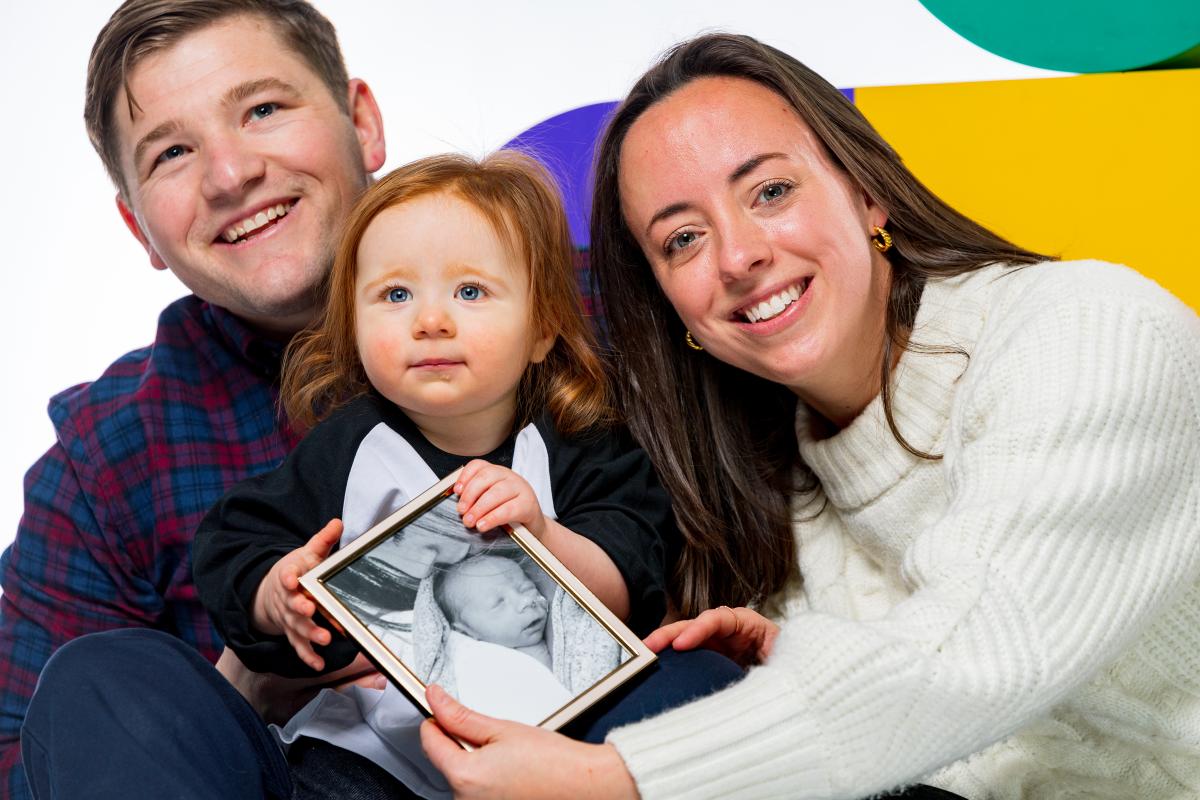 Chloe with her parents