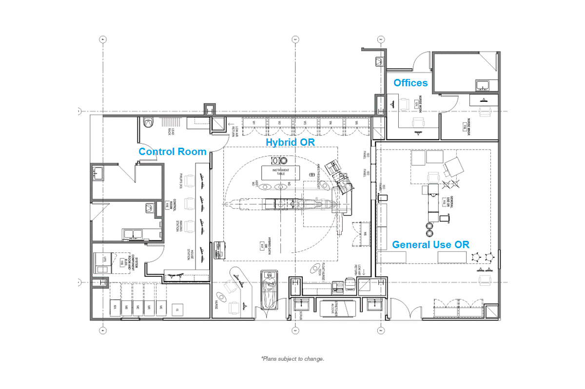 The new Hybrid OR suite with Control Room, General OR and Offices