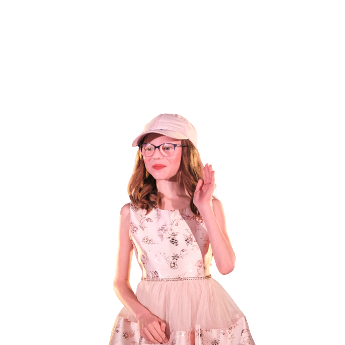 Zofia in a dress in a fashion show