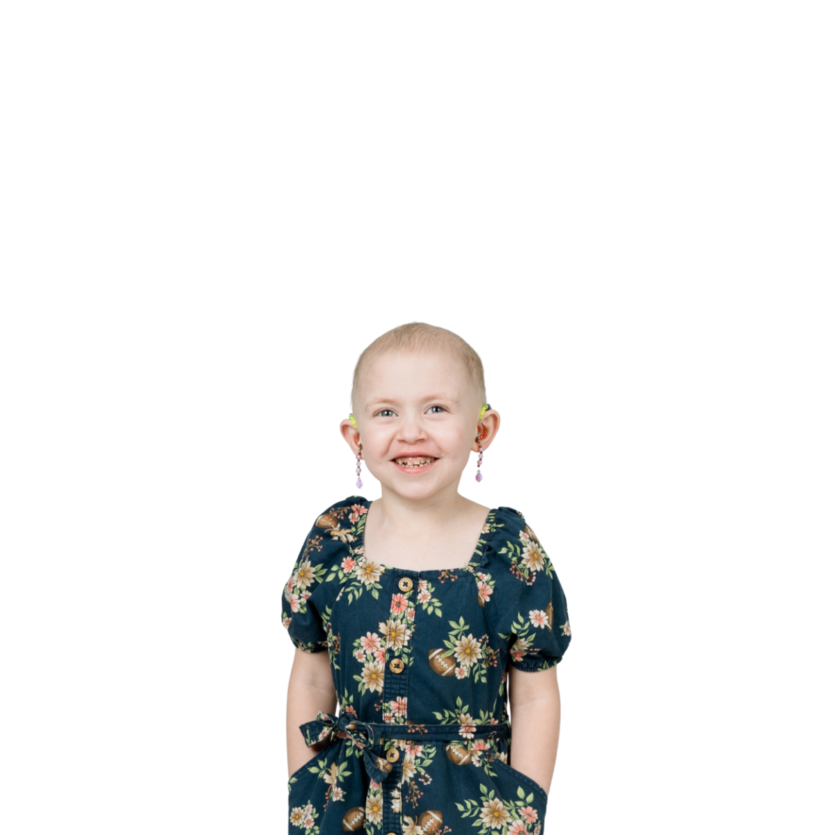 Anastasia smiling wearing a dress