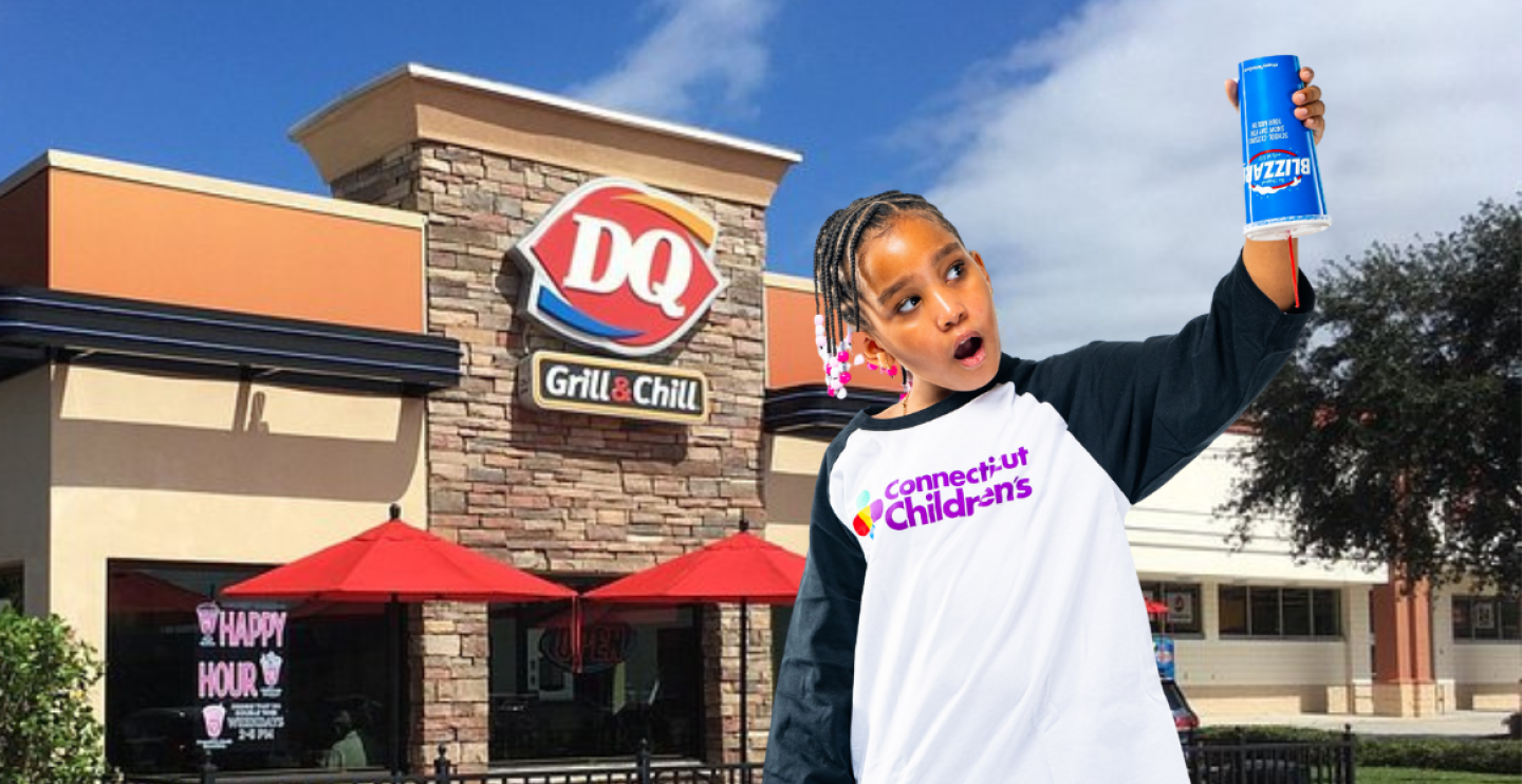 All-Star Amila is proud to support Connecticut Children's with a DQ Blizzard