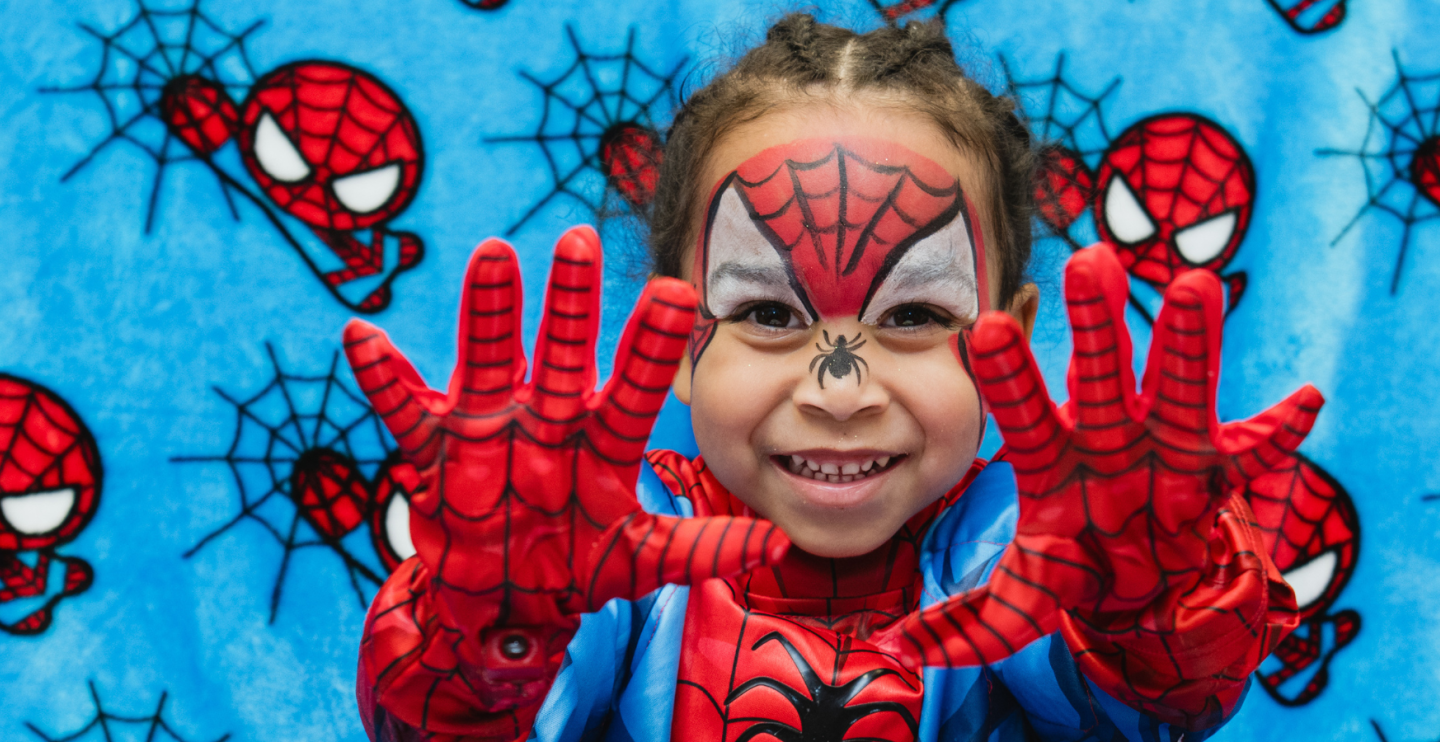 Child dressed up as Spiderman